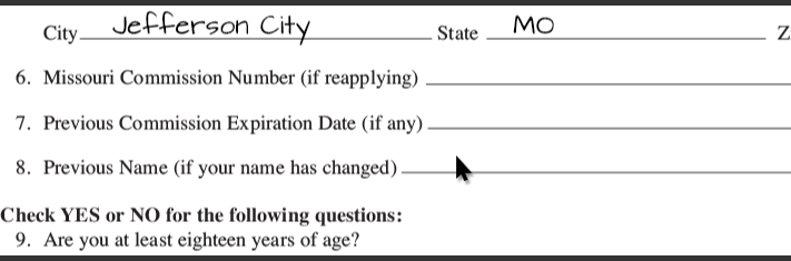 How to properly fill out a Missouri Notary application | NNA